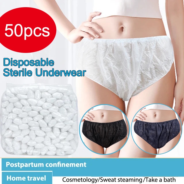 50PCS/Set Disposable Underwear Travelling Postpartum Sterile Panties  Disposable Briefs Women Men Non-Woven Panties