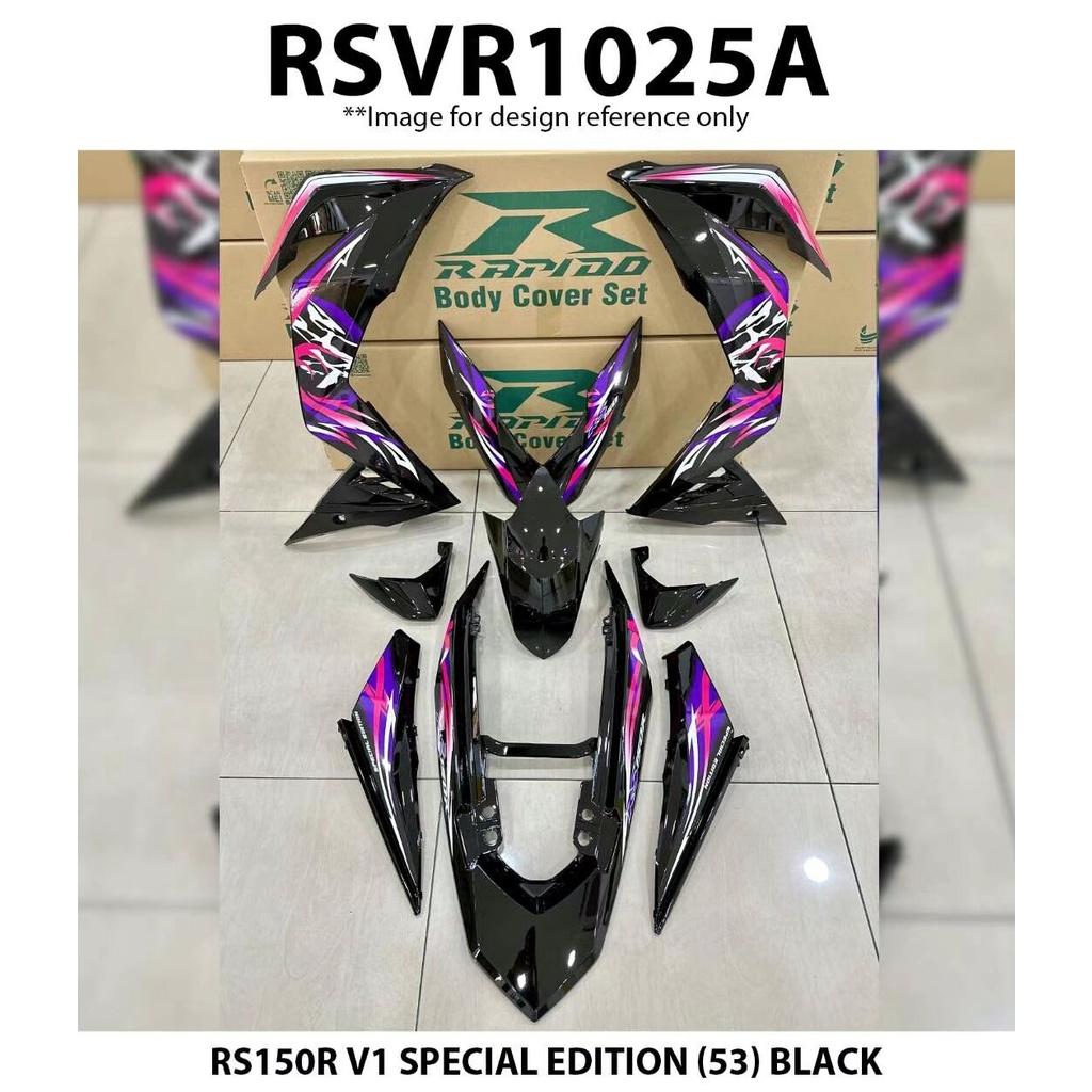 Rapido Cover Set Honda RS150R V1 V2 V3 SPECIAL EDITION (53) Black White ...