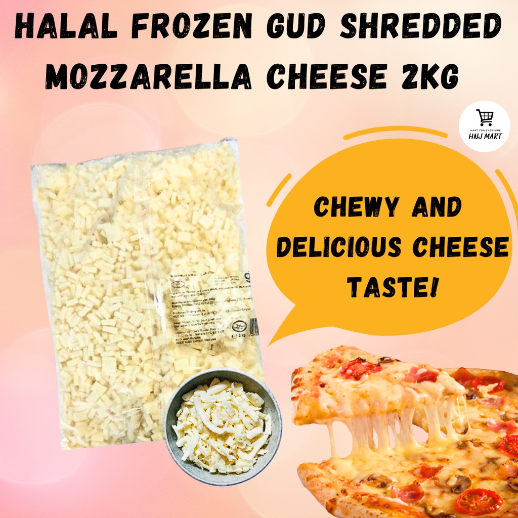 Halal Gud Shredded Mozzarella Cheese / Festino IQF Shredded Mozzarella Cheese / Puck Shredded