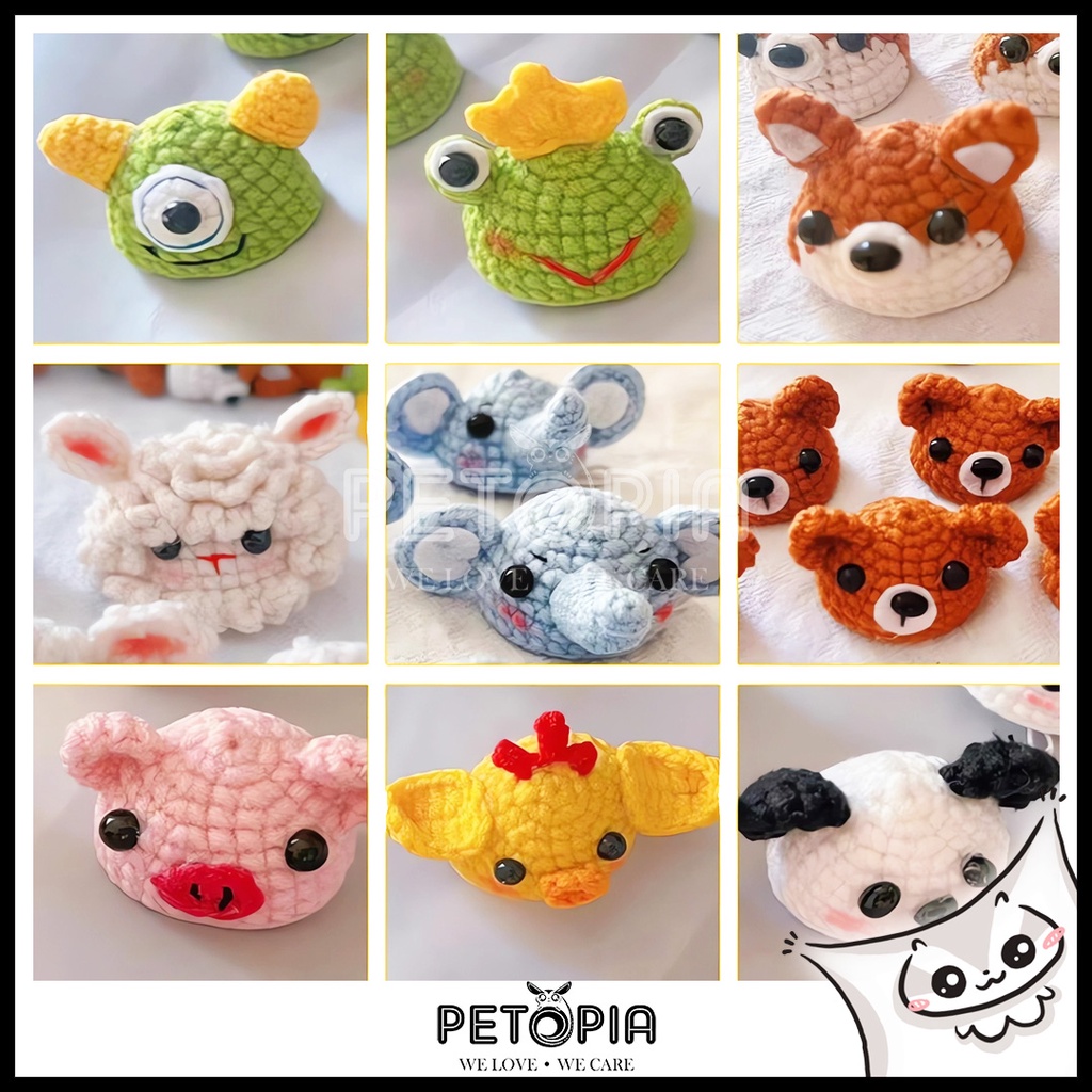12 Pcs Hand Knitted Hamster Hats - Colourful Mini Hats With Adjustable Straps For Small Pets (Hamsters, Guinea Pigs, Snakes, Lizards)