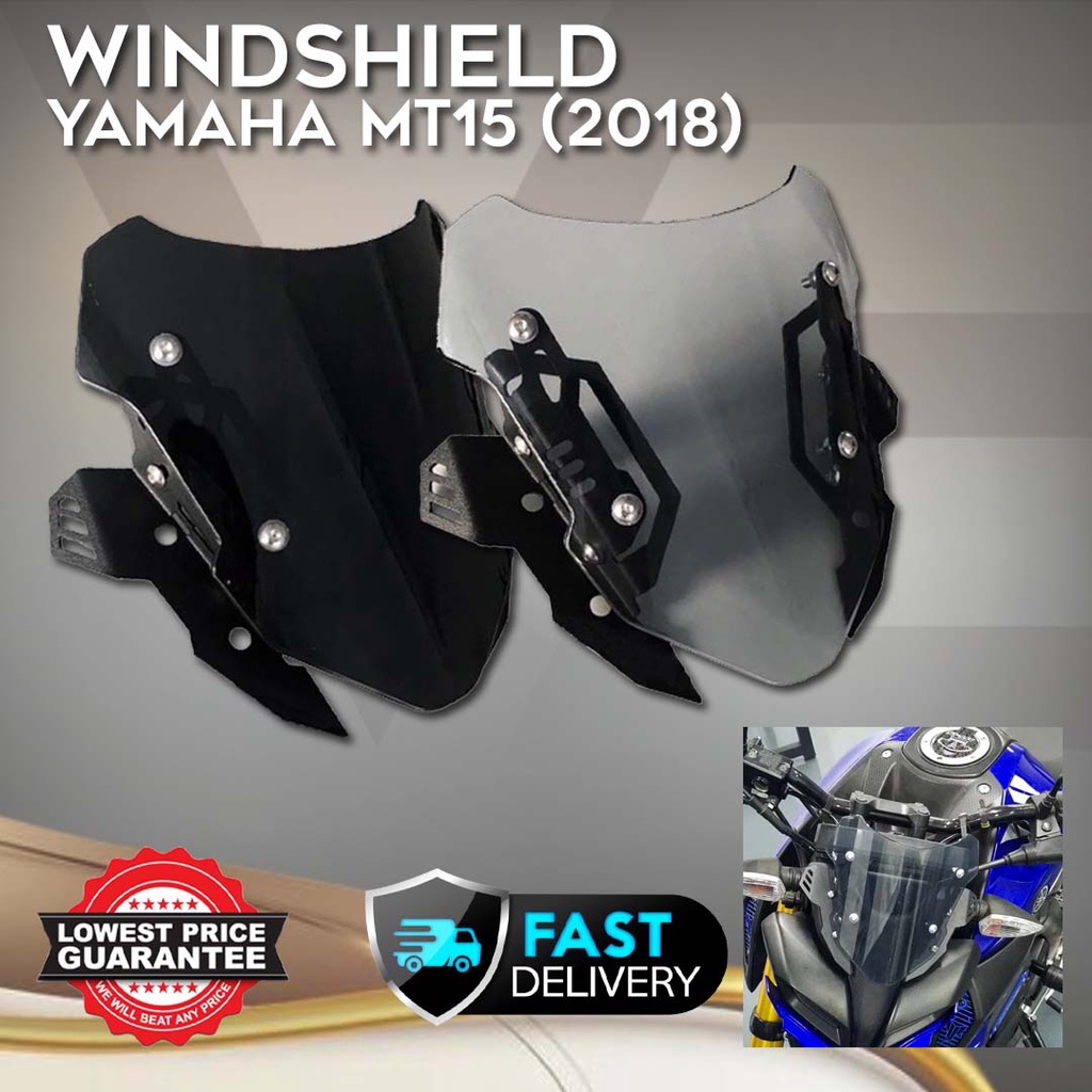 Yamaha MT15 windshield MT-15 visor iron thailand design windscreen ...