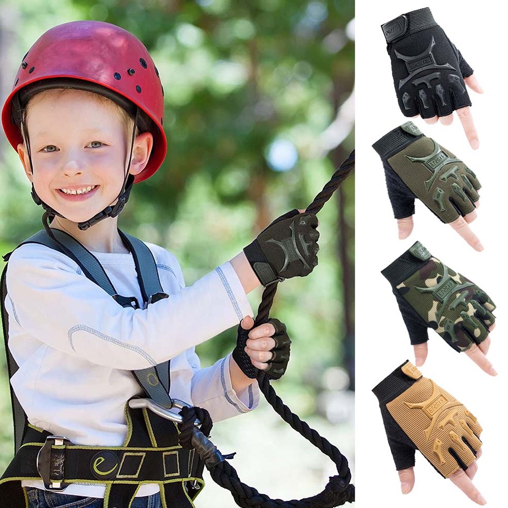 CubePlug Boys Girls Non-Slip Cycling Gloves Half Finger