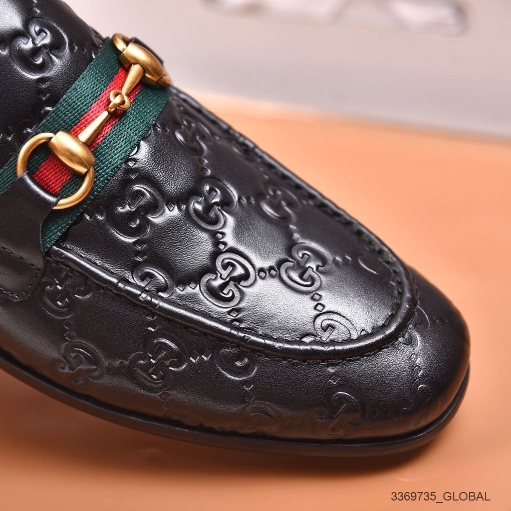 SUPER SALE Th Authentic Gucci Leather Men Shoes Waterproof Brand Kasut  lelaki Busess Men's Shoes