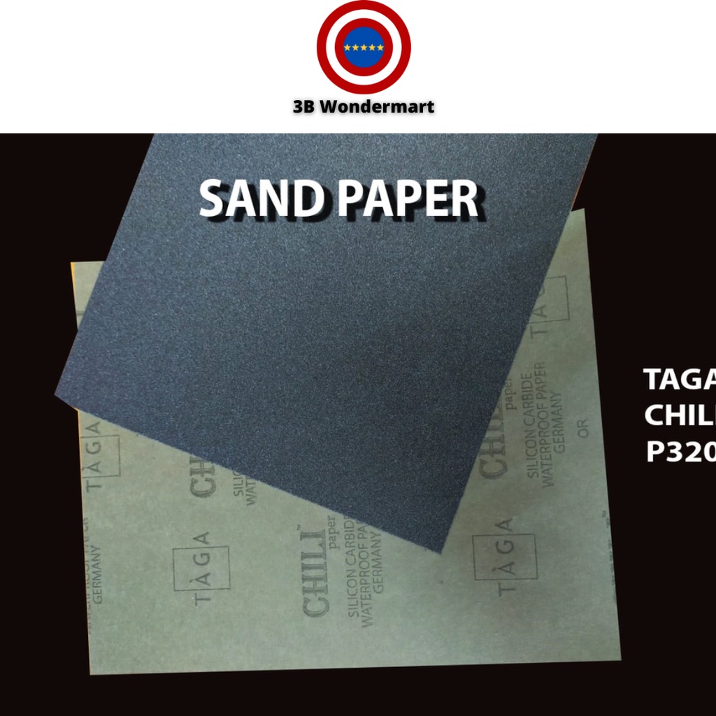 Sand Paper / Kertas Pasir P100 P320 P2000 TAGA Chili Silicon Carbide ...