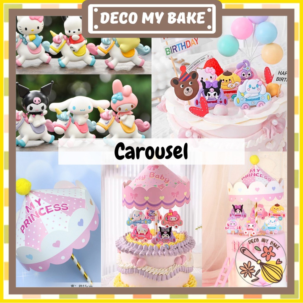 DMB Carousel Baby Kids Birthday Cake Decoration Cake Topper Melody ...