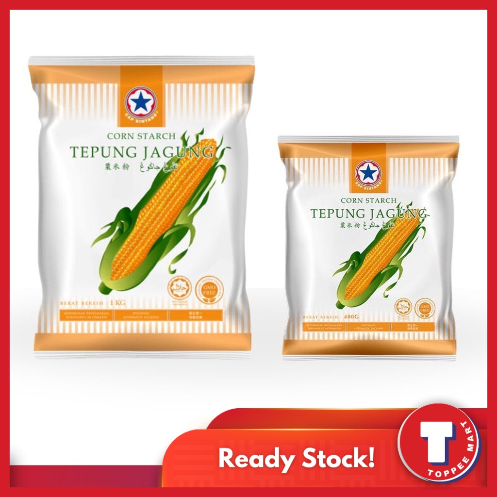 CAP BINTANG - TEPUNG JAGUNG / CORN STARCH 1KG / 400G | Shopee Malaysia