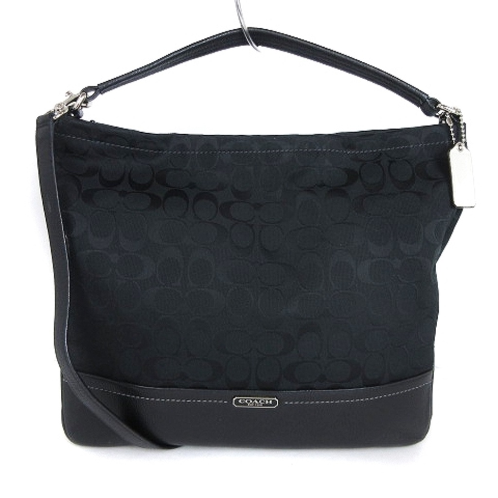 Coach Shoulder Bag 2 Way Signature Canvas F23279 Black Direct from ...