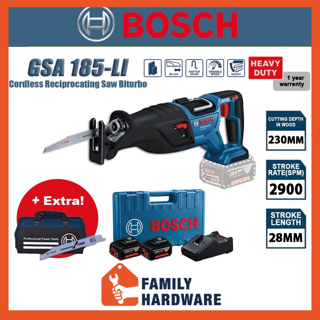 BOSCH GSA185 GSA 185LI GSA 185 RECIPROCATING SAW SABRE SAW BATTERY SAW