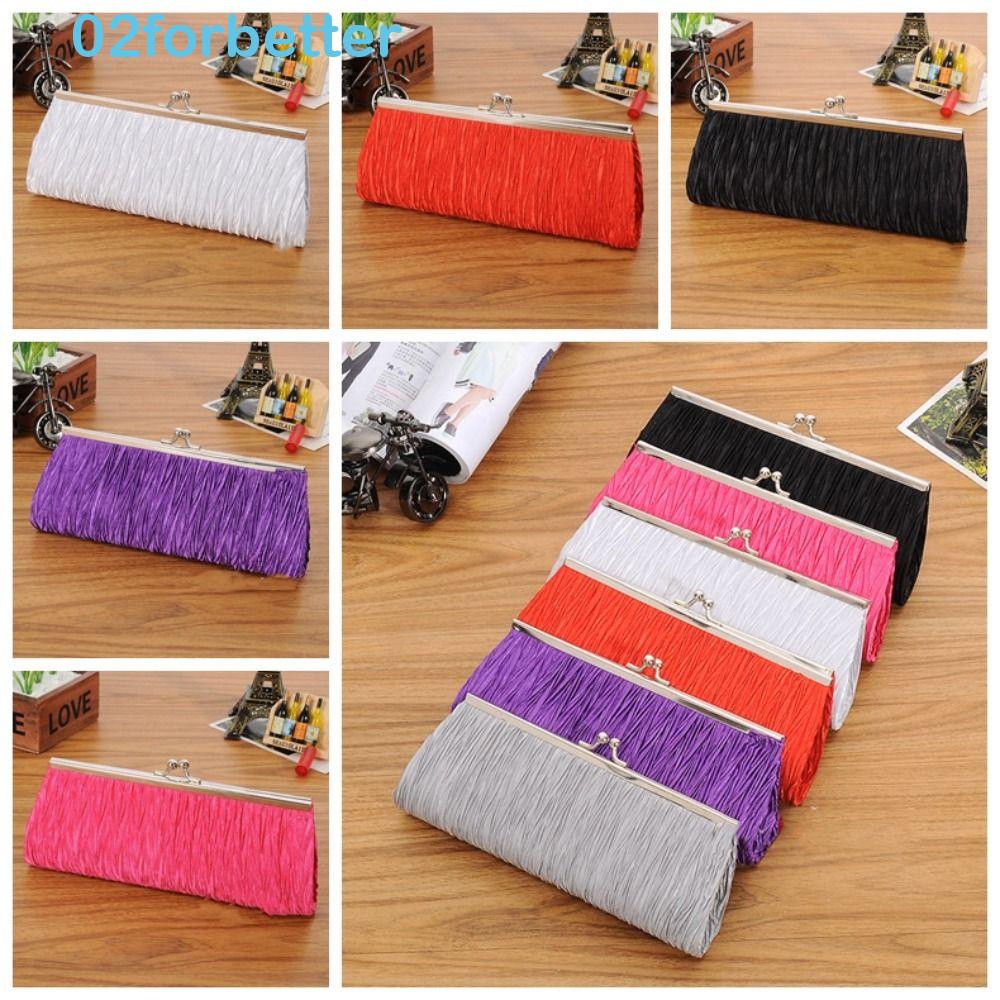 Dreubea Glitter Satin Clutch Bag - Pleated Design With Rhinestone Handle For Evening Parties & Special Events
