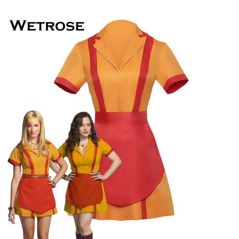 【in Stock】[wetrose]2 Broke Girls Cosplay Clothing Bar Fast Food Waitress Costume Work Clothes