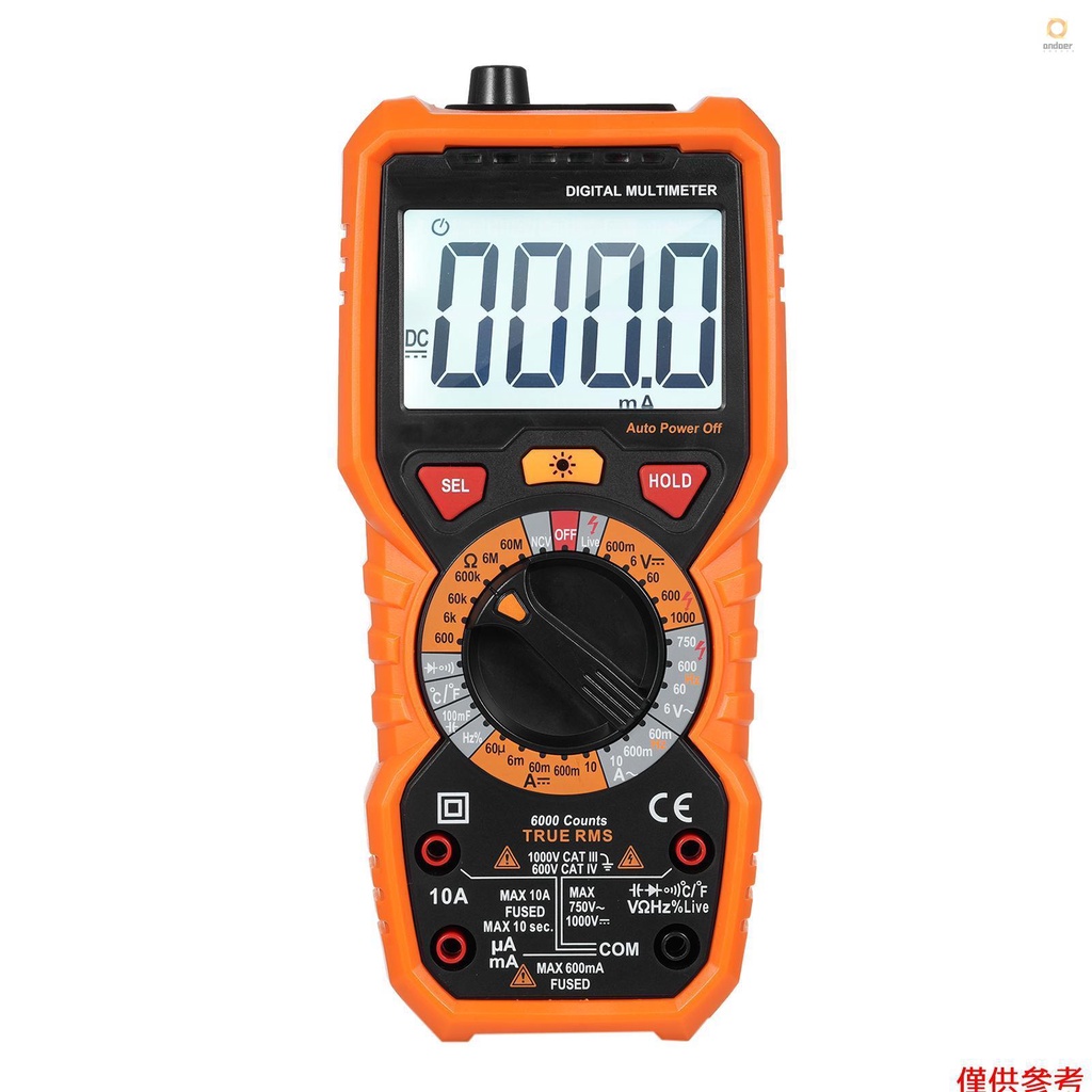 Digital Multimeter, True RMS Voltage Meter, Electrical Tester, 6000 ...