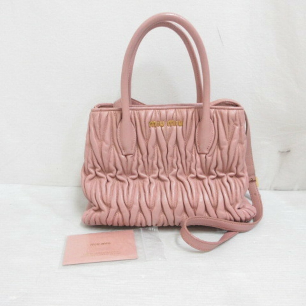 Miu Miu Miumiu Materasse 2 Way Hand Tote Bag Pink Direct from Japan