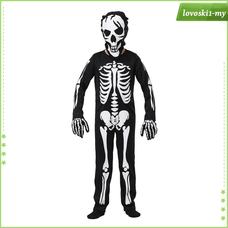 [LovoskibcMY] Halloween Skeleton Costume Set Cosplay Robe Monster