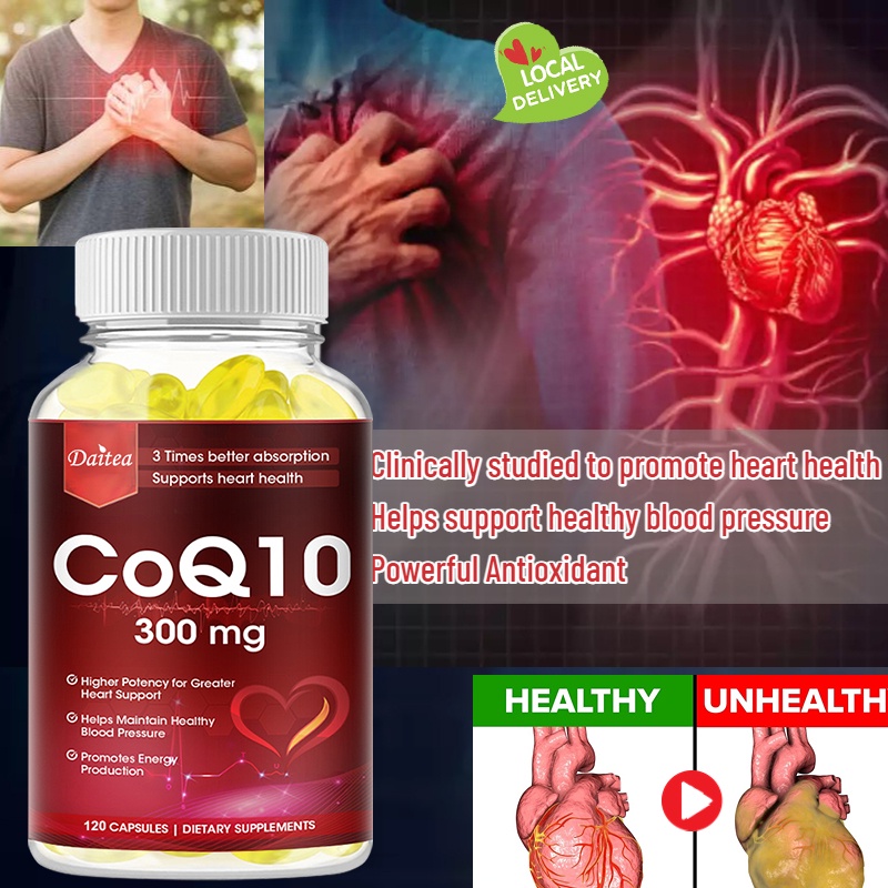 Q10 300 Mg Supplement Vascular and Heart Health Antioxidants and Energy