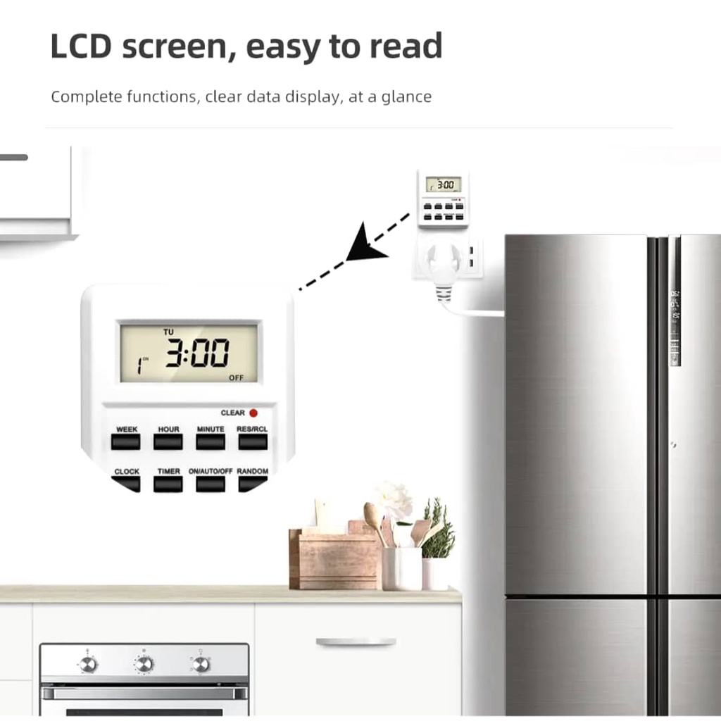 Electronic Digital Timer Switch Socket 24 Hours 7 Days Programmable ...