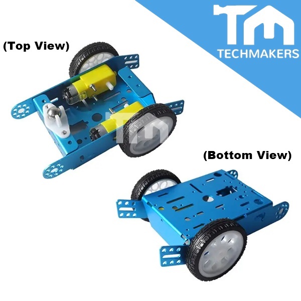 2WD Aluminum Car New Education Toys Robot Intelligent Car Alloy Chassis 2WD Smart Robot Car Chassis Kit DIY Techamkers