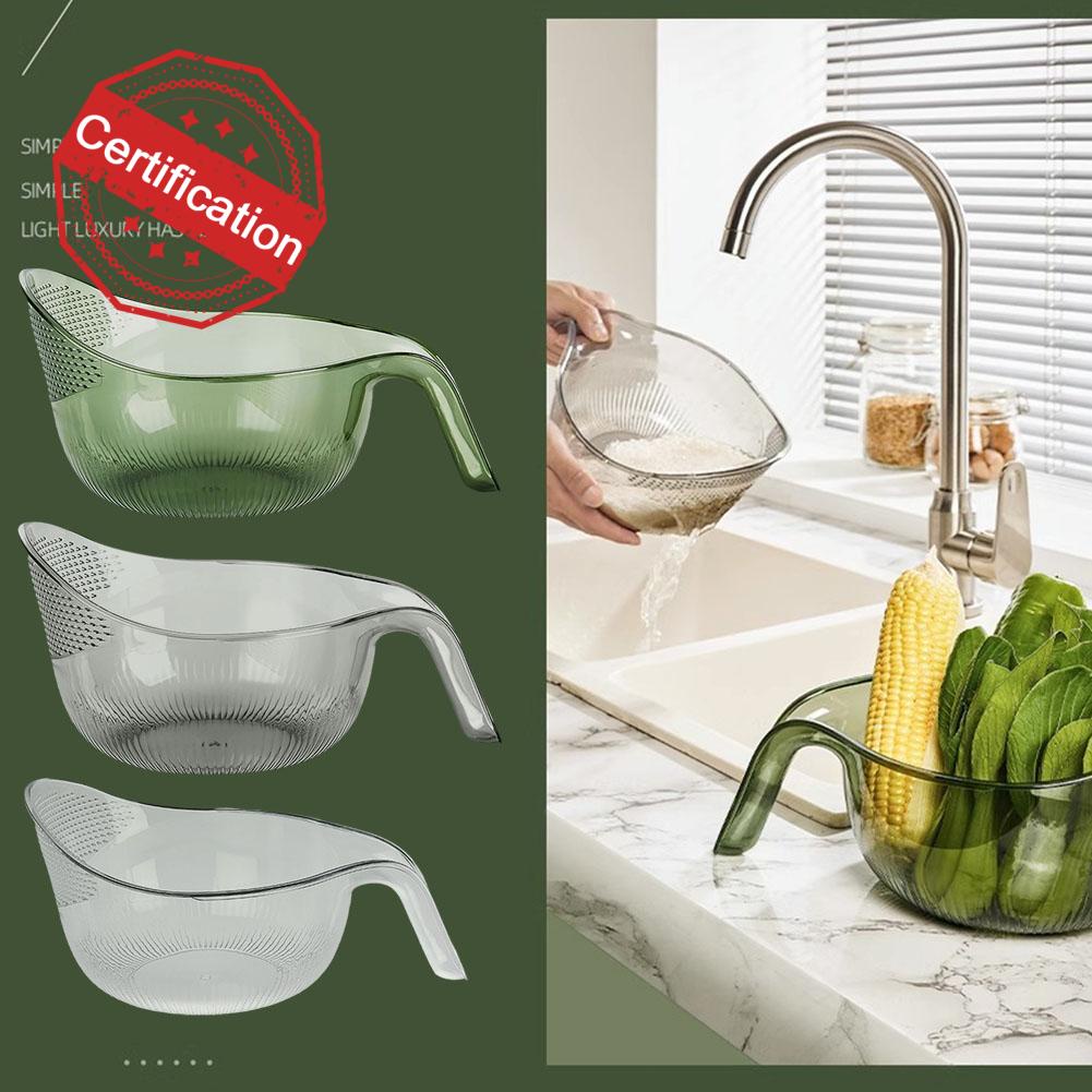 Rice Sieve Strainer With Handle Plastic Filter Kitchen Drain Basket ...