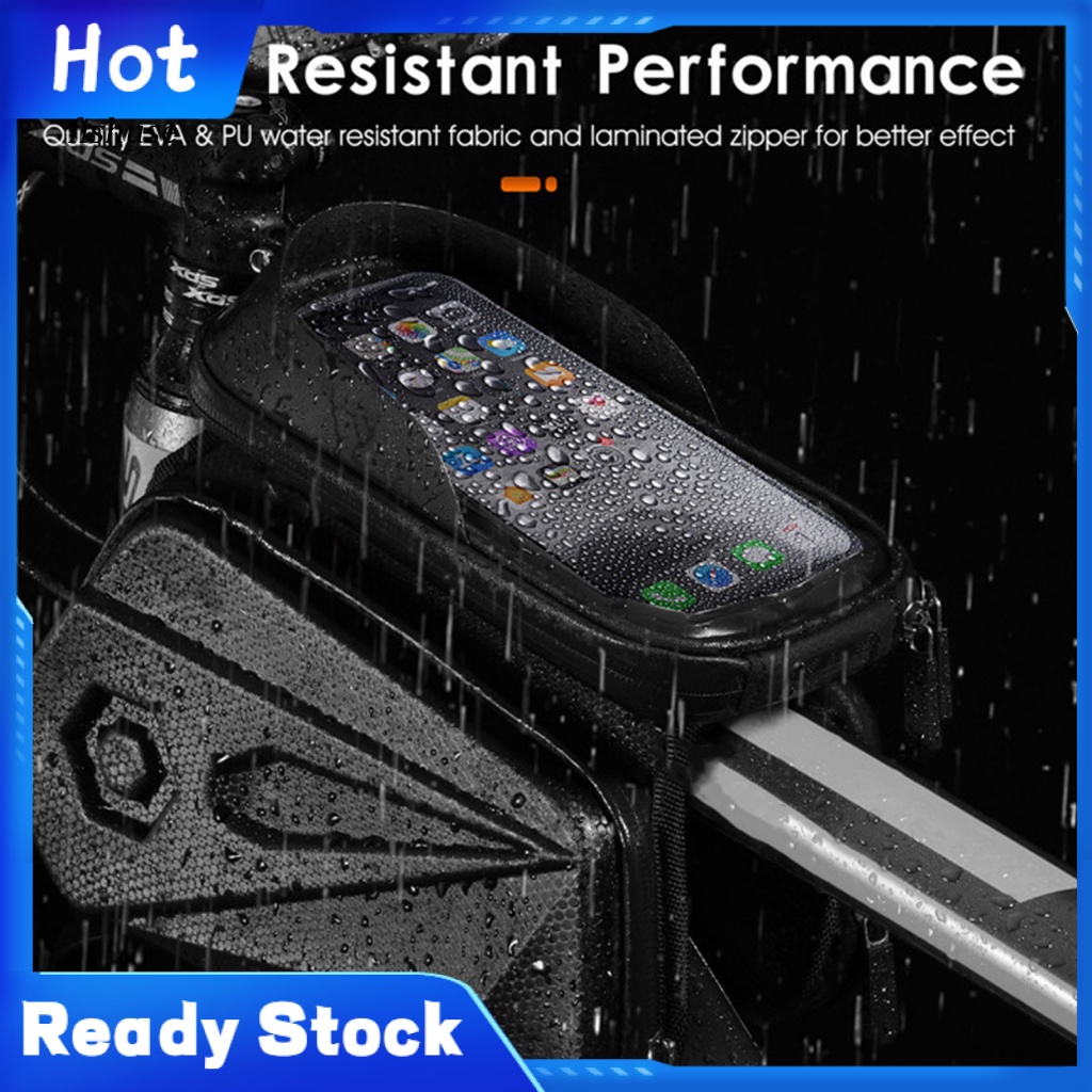 KDFH Bike Bag Portable Waterproof Front Frame Mountain Bicycle Touch