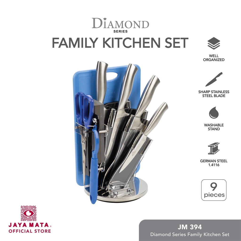 Jaya Mata 9pcs Diamond Series Family Kitchen Set with Acrylic Rack ...