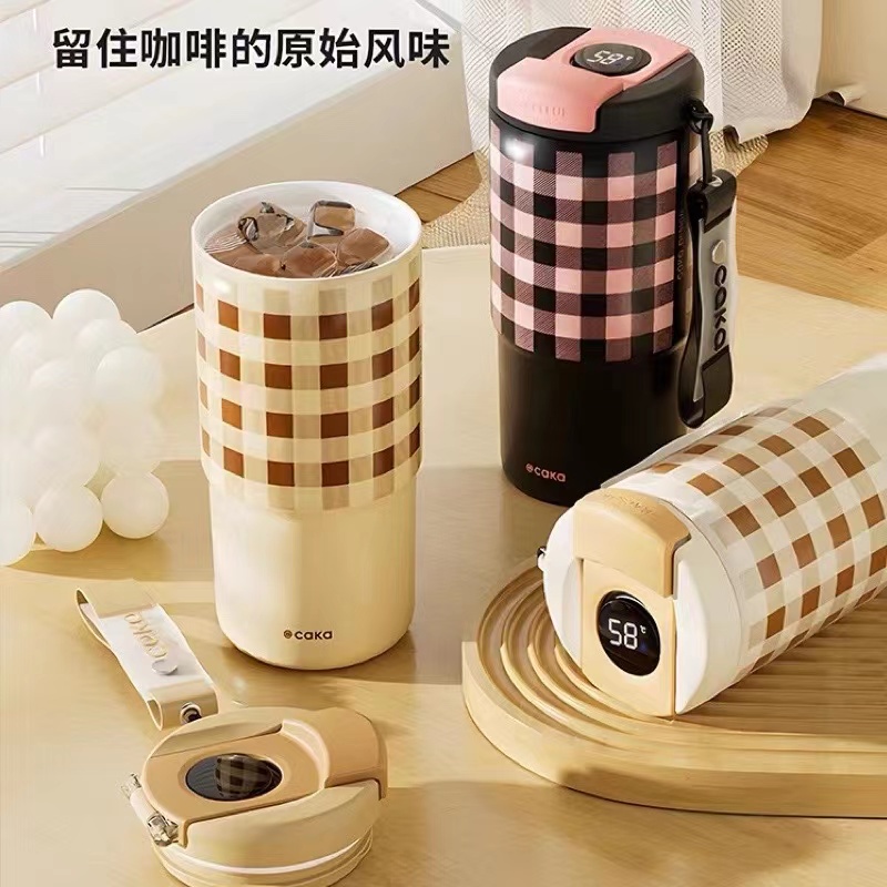 LUCKY】CAKA Thermos Cup Ceramic Coating Liner Smart Temperature