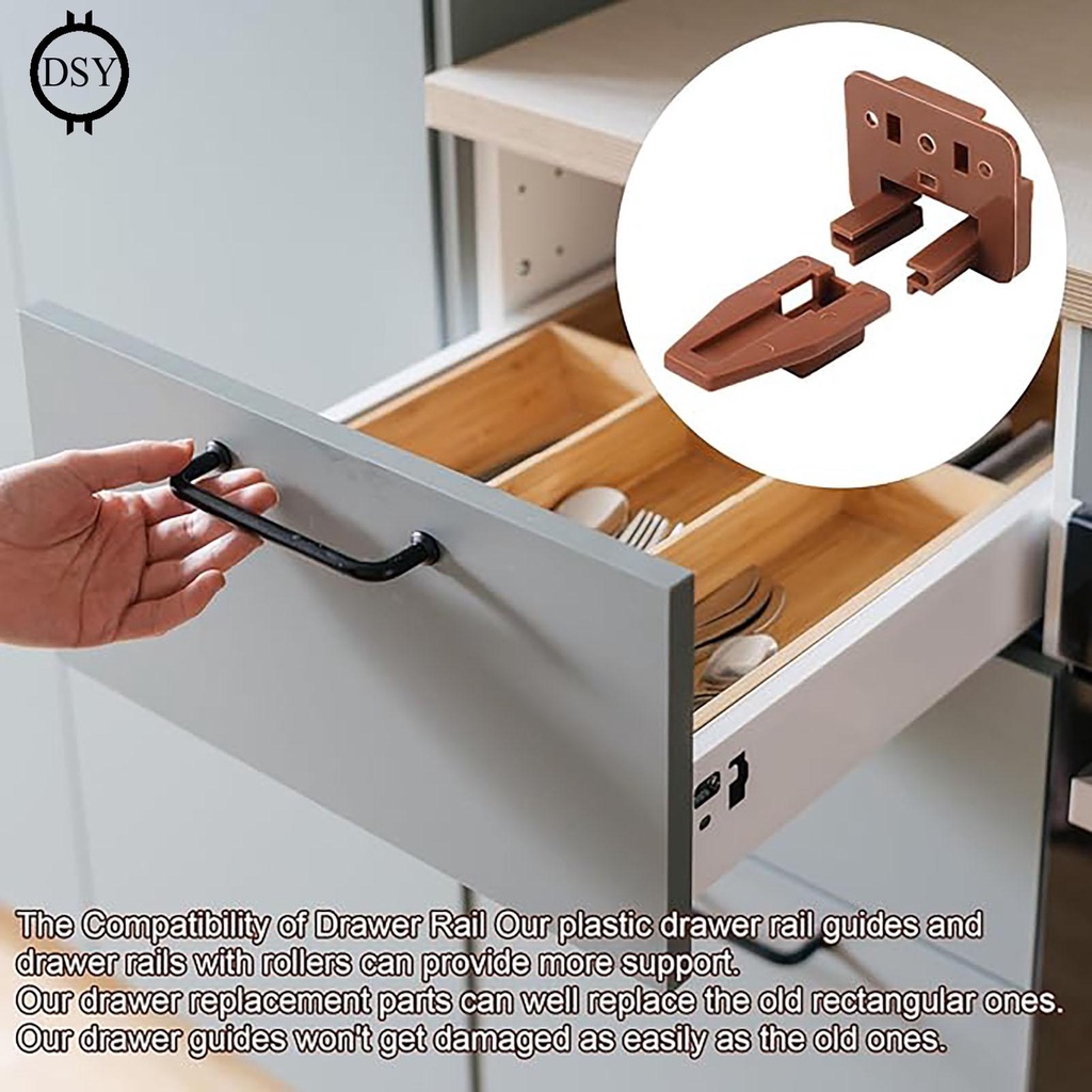 Plastic Drawer Track Guide Replacement Drawer Slide Stoppers with Screws Drawer Track Guide