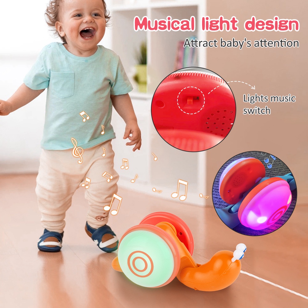 Aikoky Children Pull String Snail Toy Crawl Cartoon Snail Car Baby ...