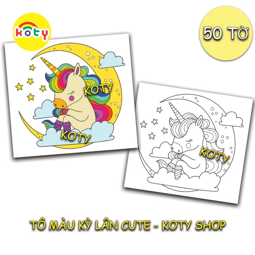 COLORING PAGES FOR KIDS - 50 coloring sheets with Unicorn theme - cute ...