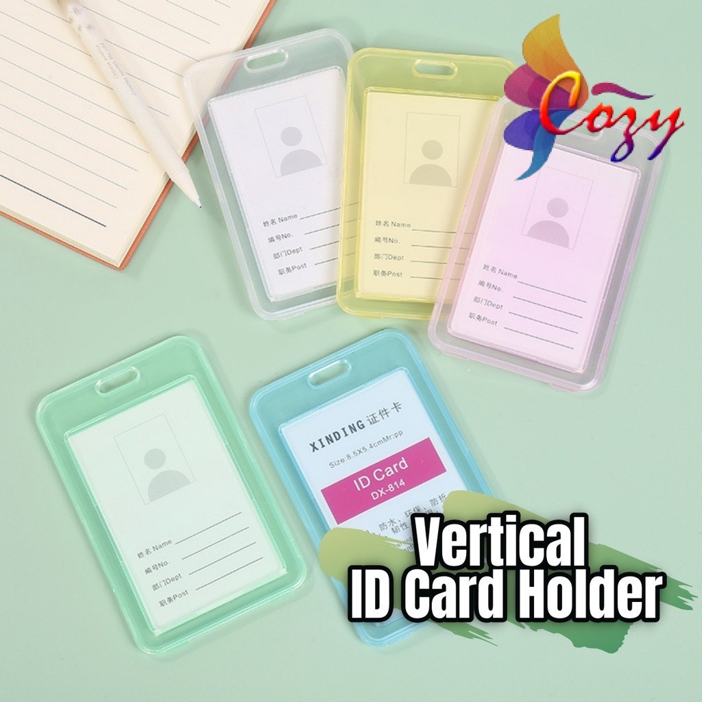 (1 PCS) Transparent ID Card Holder Vertical Double Sided Waterproof ...