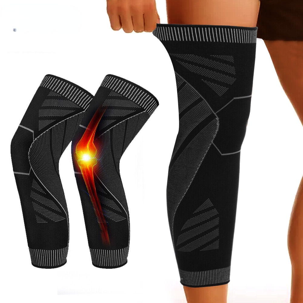 Sports Full Leg Compression Sleeves Knee Braces Support Protector for