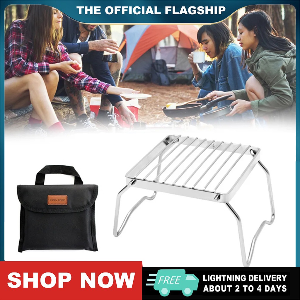 Stainless Steel Outdoor Portable Foldable Stove Stand Rack Barbecue ...