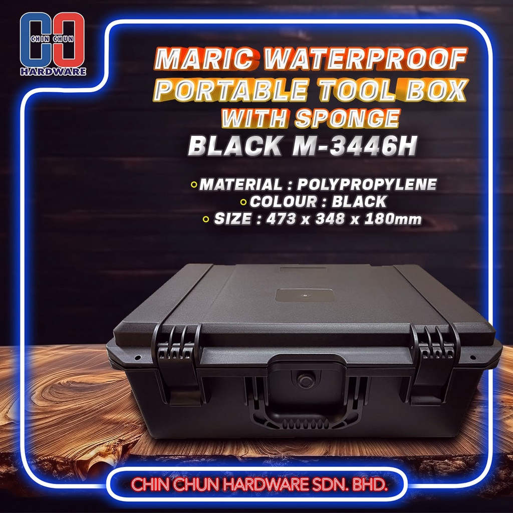 MARIC WATERPROOF PORTABLE TOOL BOX [SPONGE] 473MM x 348MM x 180MM ...