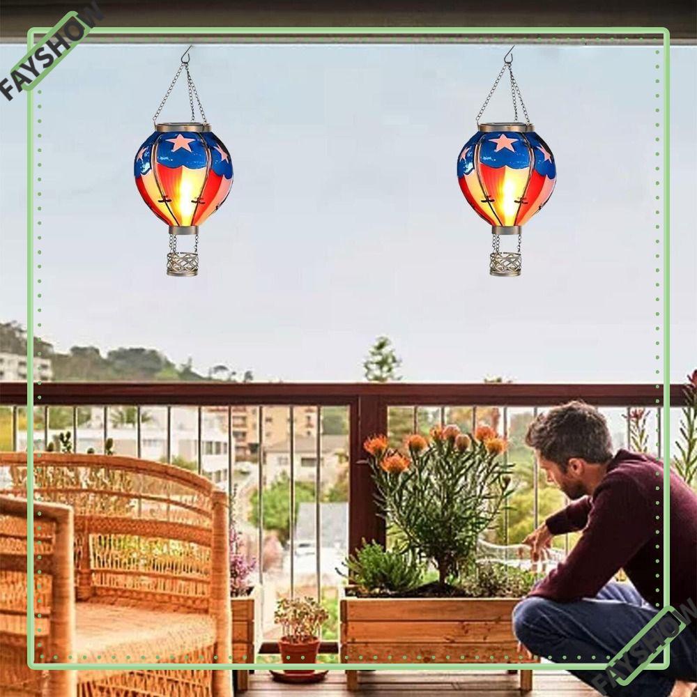 FAYSHOW Solar Lantern, Metal Antirust Hot Air Balloon Lantern