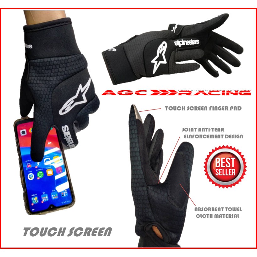 TOUCH SCREEN RIDING COMFORTABLE FULL GLOVE | Shopee Malaysia