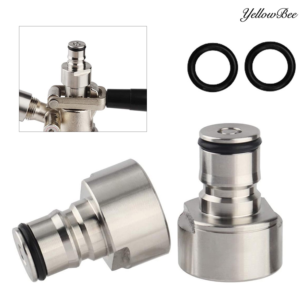 YB2Pcs Stainless Steel 5/8 NPT Thread Ball Lock Keg Coupler Adapter