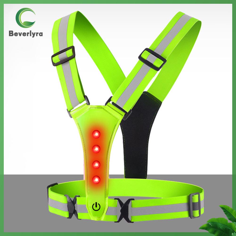 Bv Led Reflective Vest Reflective Safety Vest High Visibility Cycling Security Vest Battery