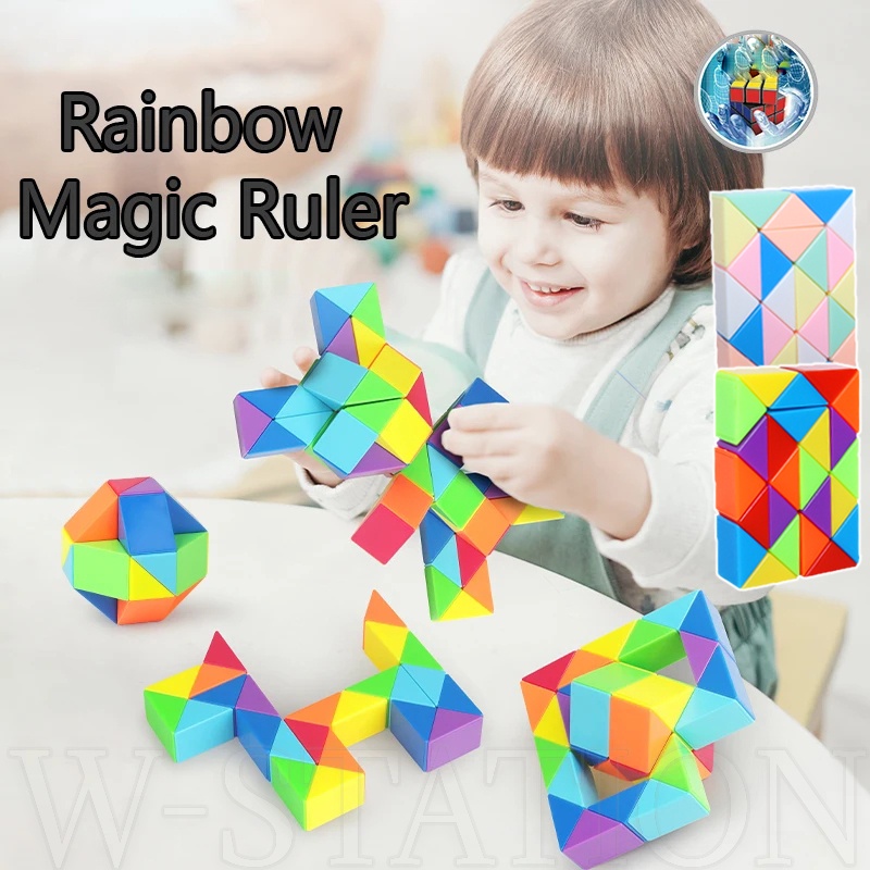 1 Pcs Removable Rainbow Magic Ruler 24 Sections / Pupils' Hands-on ...