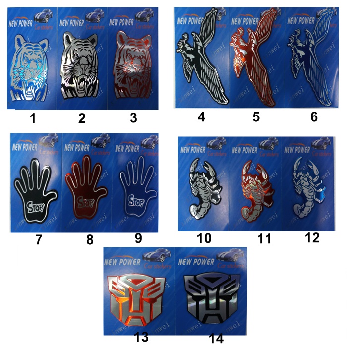 Sticker Kereta/ Sticker Silver/ Sticker Transformers/ Sticker Metal 3D