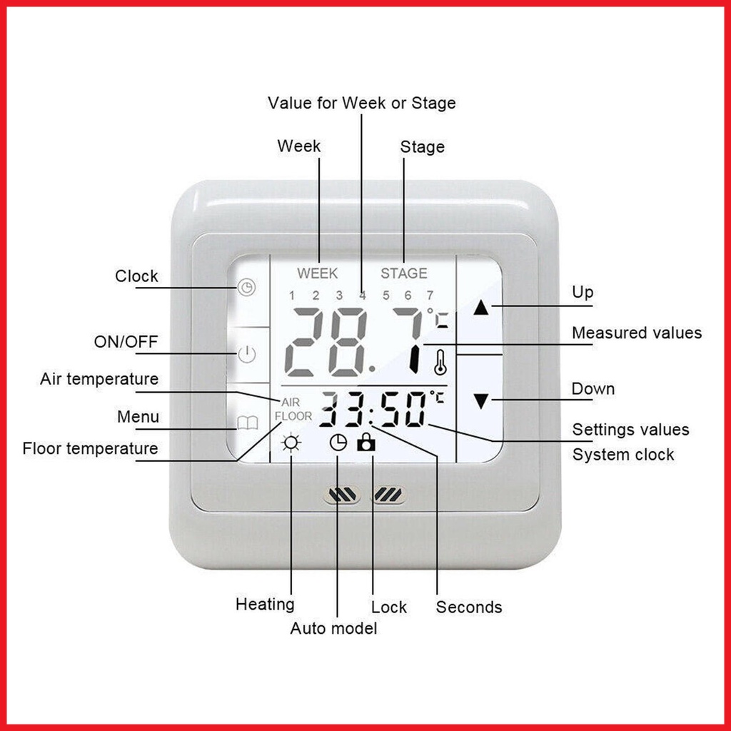 Thermostat Programmable Room Thermostat With Lcd Home Programmable Thermostats Room Thermostat