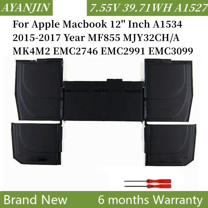 Batteria Sostituzione Per MacBook Retina 12" A1534 (2015-2017) – Li-Polymer 7.56V 4800mAh, Con Cacciaviti E Garanzia 12 Mesi