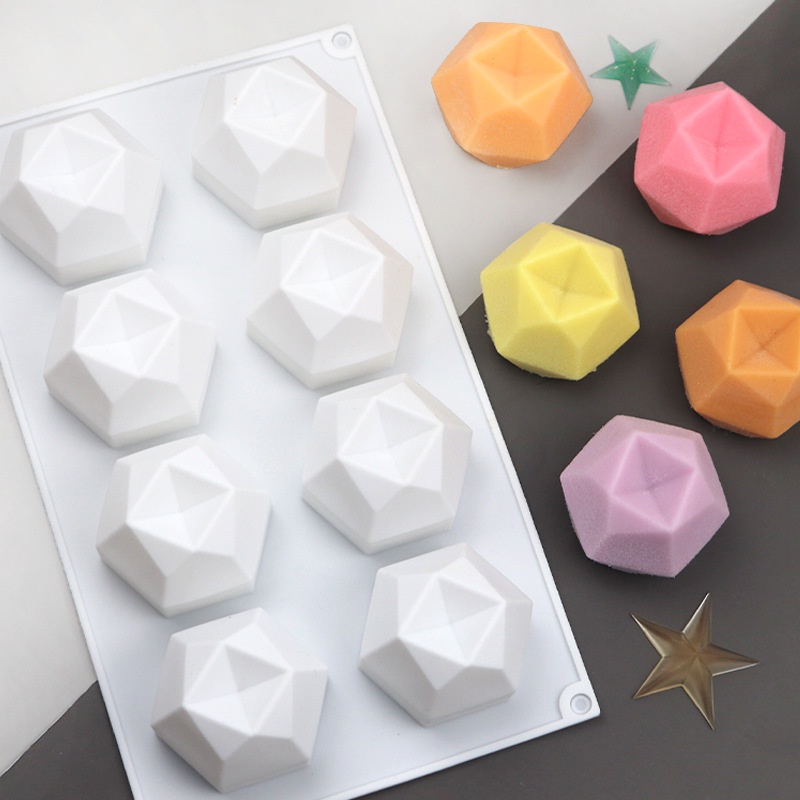 Silicone Mousse Cake Mold Bakeware Dessert Mousse DIY Cioccolato Sapone Candle Stampo, 12 Fori Testa Piatta Ellittica Sandwich Mold - 3