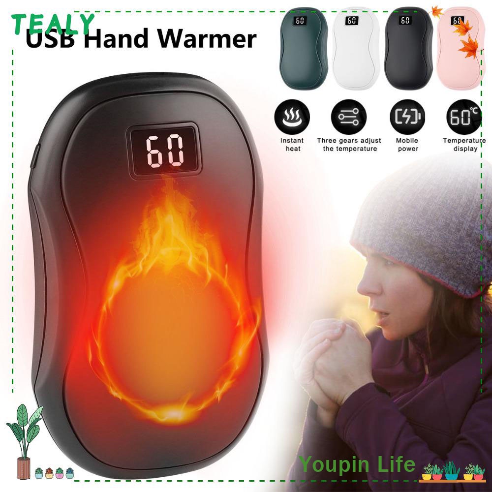 TEALY Electronic Hand Warmer, Double-sided Rechargeable Mini Pocket ...