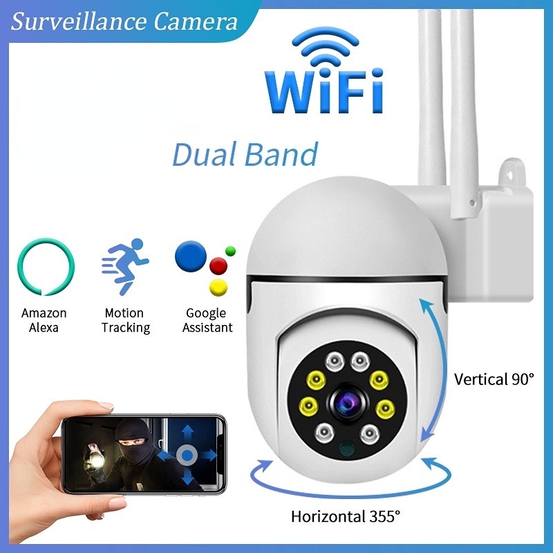 Wifi IP Camera 2MP 2.4G Automatic Outdoor Surveillance PTZ APP | Shopee ...