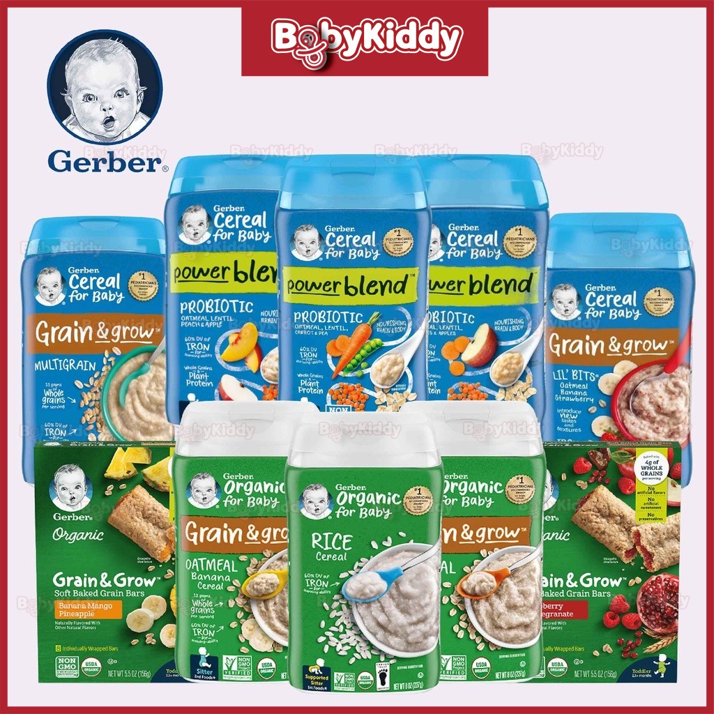 Gerber Organic Probiotic Oatmeal Lentil | Lil'bits Oat Meal Cereal ...