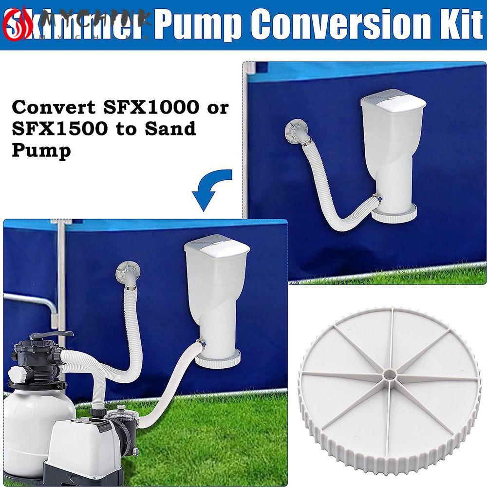 CHINK Sand Pump Converter, AboveGround White Skimmer Drain Cap, Durable with Gasket Seal Cover