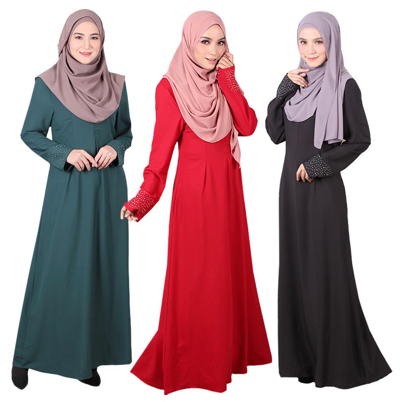 Km Classic Solid Jubah // Muslimah Wear // Baju Raya [M11036] | Shopee ...