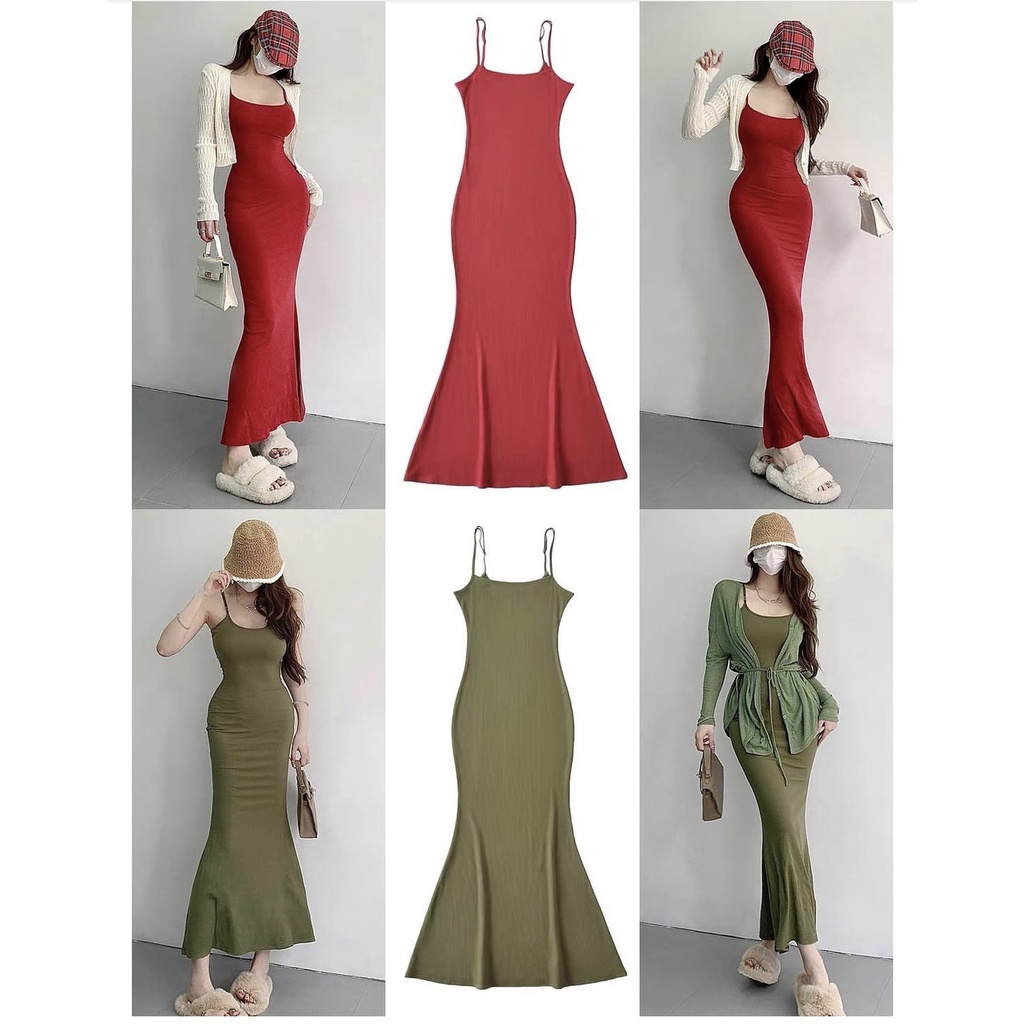 (16 Colours) Woman Fashion Ruby Mermaid Bodycon Body Fit Shape Long ...