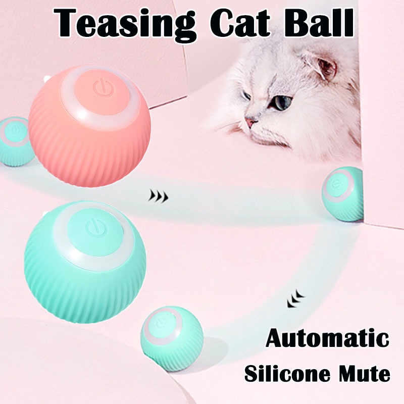 43mm Smart Rotating Ball Cat Teasing Rolling Ball Automatic Gravity USB ...