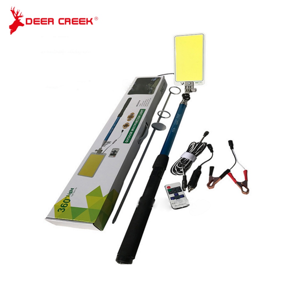 COB LED Fishing Rod Lamp Outdoor Camping Light BBQ Remote Control