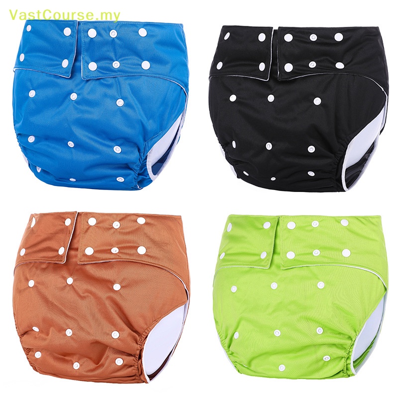 VastCourse Adult Cloth Diaper Nappy Reusable Washable Inconence Diaper ...