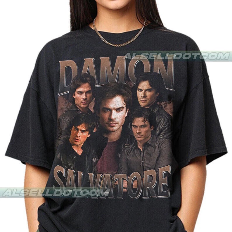 Damon salvatore t-Shirt, The Vampire Diaries Series Tee T-Shirt 2024 ...